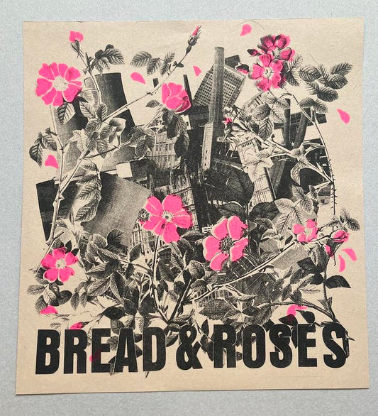 Bread and Roses riso print poster